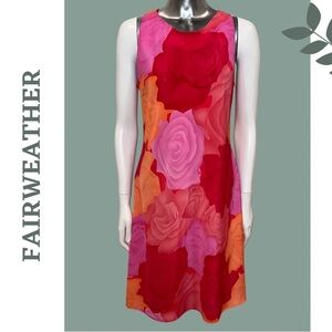 🛍️3/$40 Vintage 90’s Fairweather Floral Sleevelesss Open Back Red and Pink Large